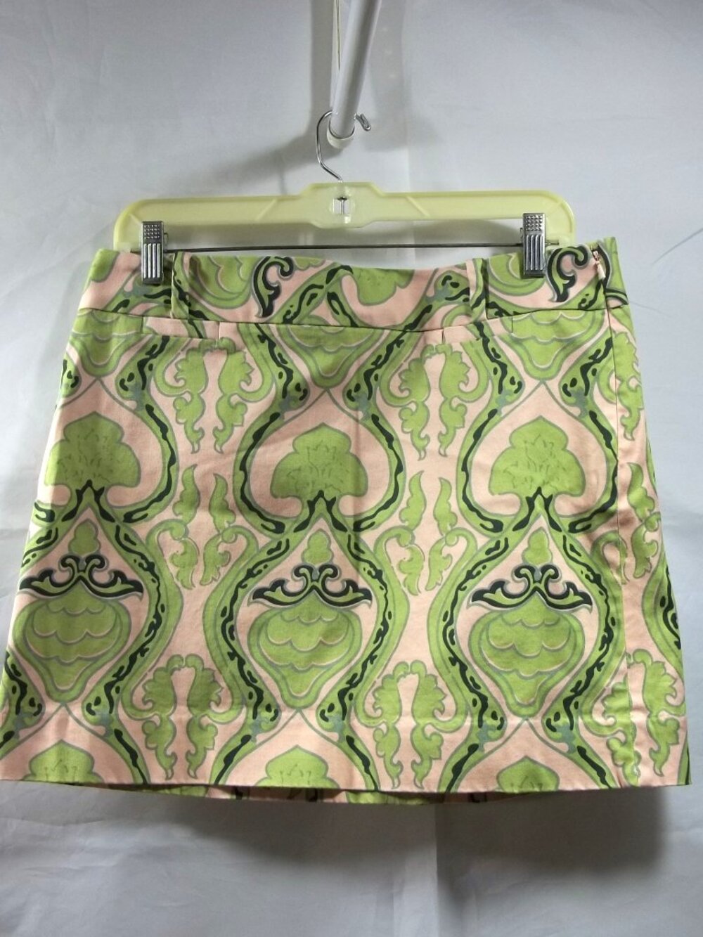 J. Crew Factory Womens Skirt Size 10 Partial Zipper Pockets Geometric Green Pink